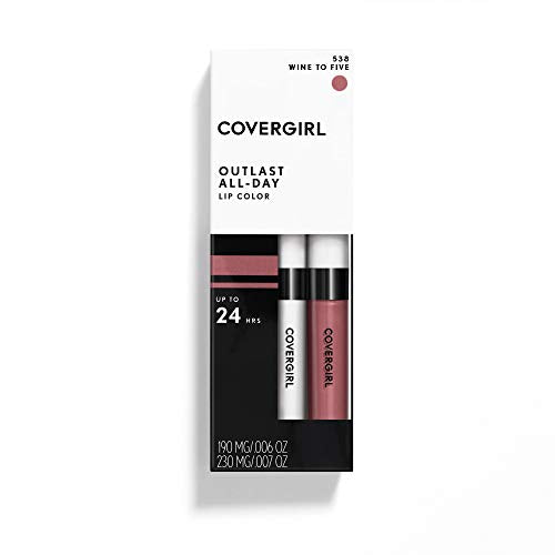 COVERGIRL Outlast All-day Moisturizing Lip Color, Wine To Five, 2 Count (Pack of 1)