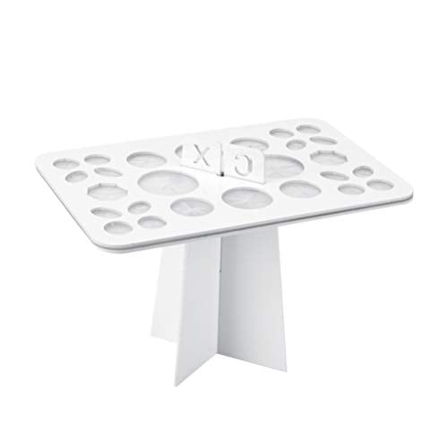 Beaupretty Makeup Brush Drying Rack 26 Holes Collapsible Makeup Brush Holder Makeup Brush Dryer Stand (White)