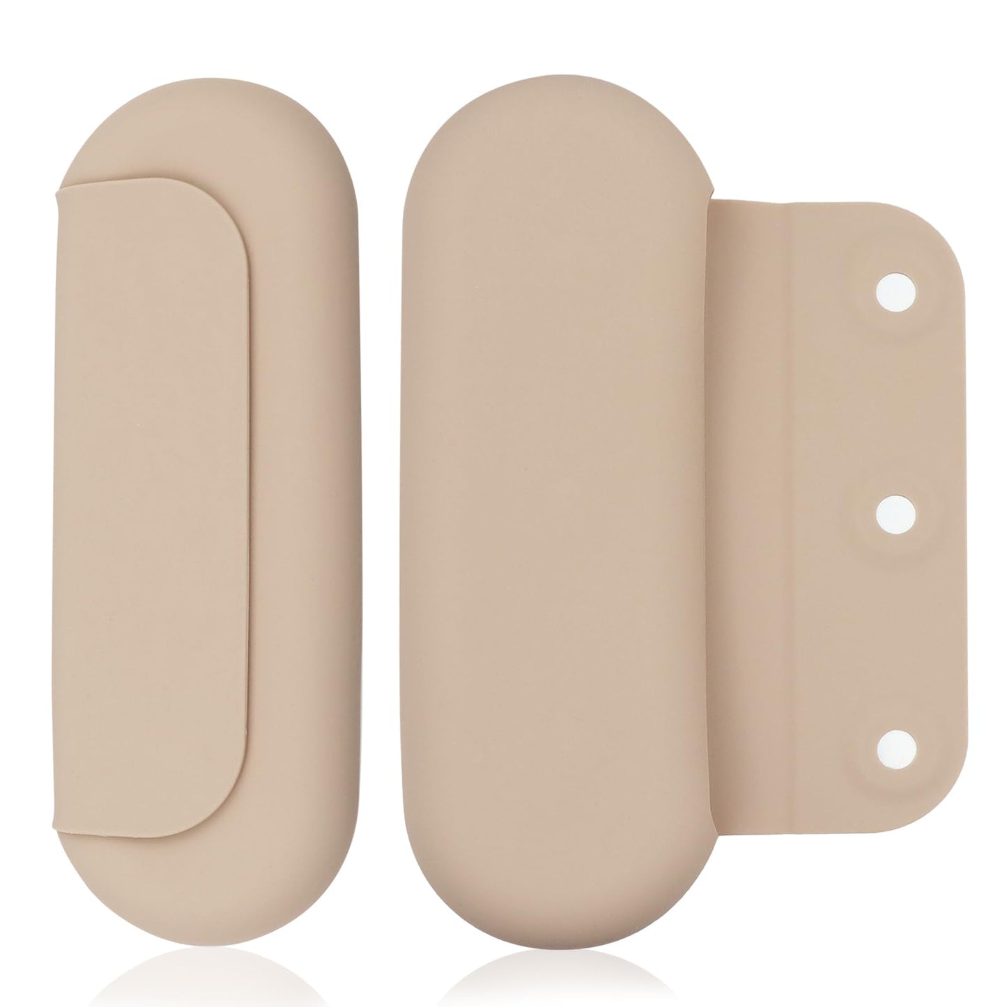 Silicone Makeup Brush Holder, Magnetic Anti-fall Out Cosmetic Bag Face Brush Holder Pouch with Brush Cleaner Inside, Soft Portable Makeup Brush Case Bag for Travel, Home, Khaki