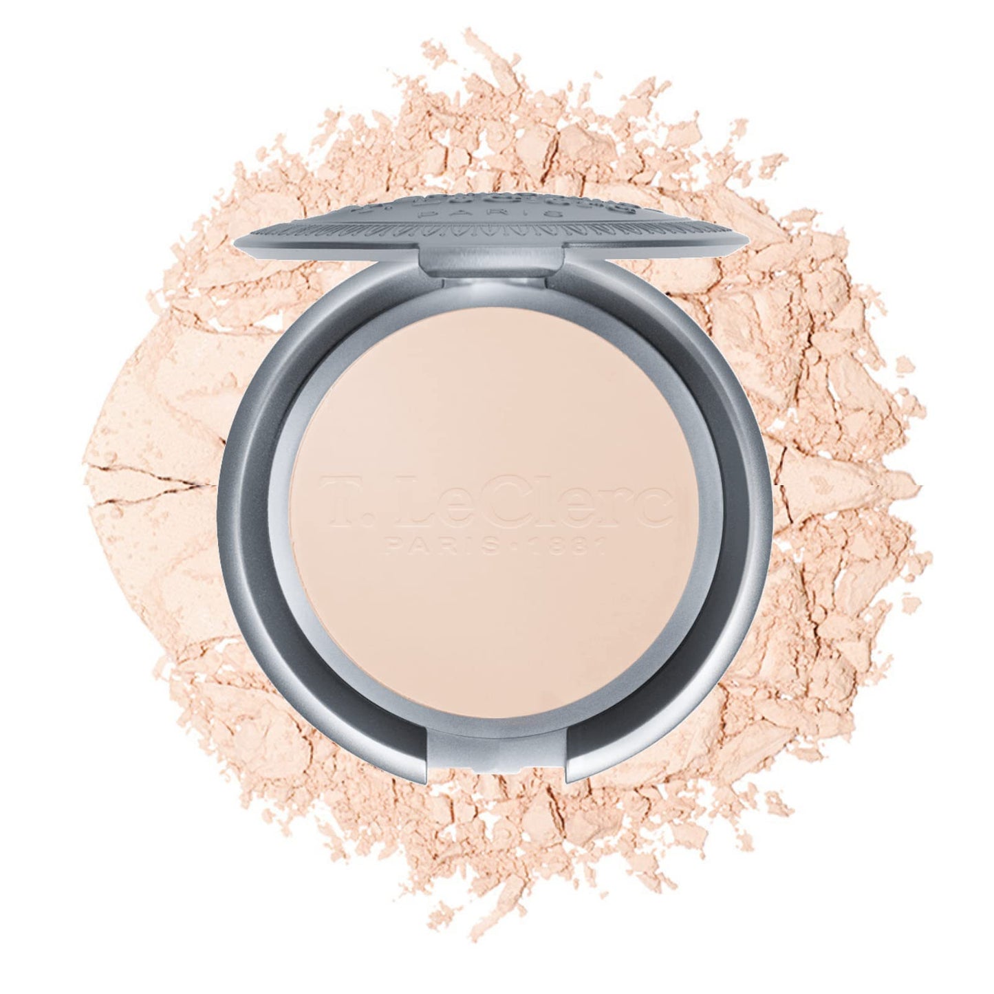 T. Leclerc Compact Pressed Powder - Super-Blendable Face Makeup Longwear Portable Matte Finish Radiant Natural Medium to Full Coverage Airbrushing Mineral Base For Pores & Imperfections (Translucide)