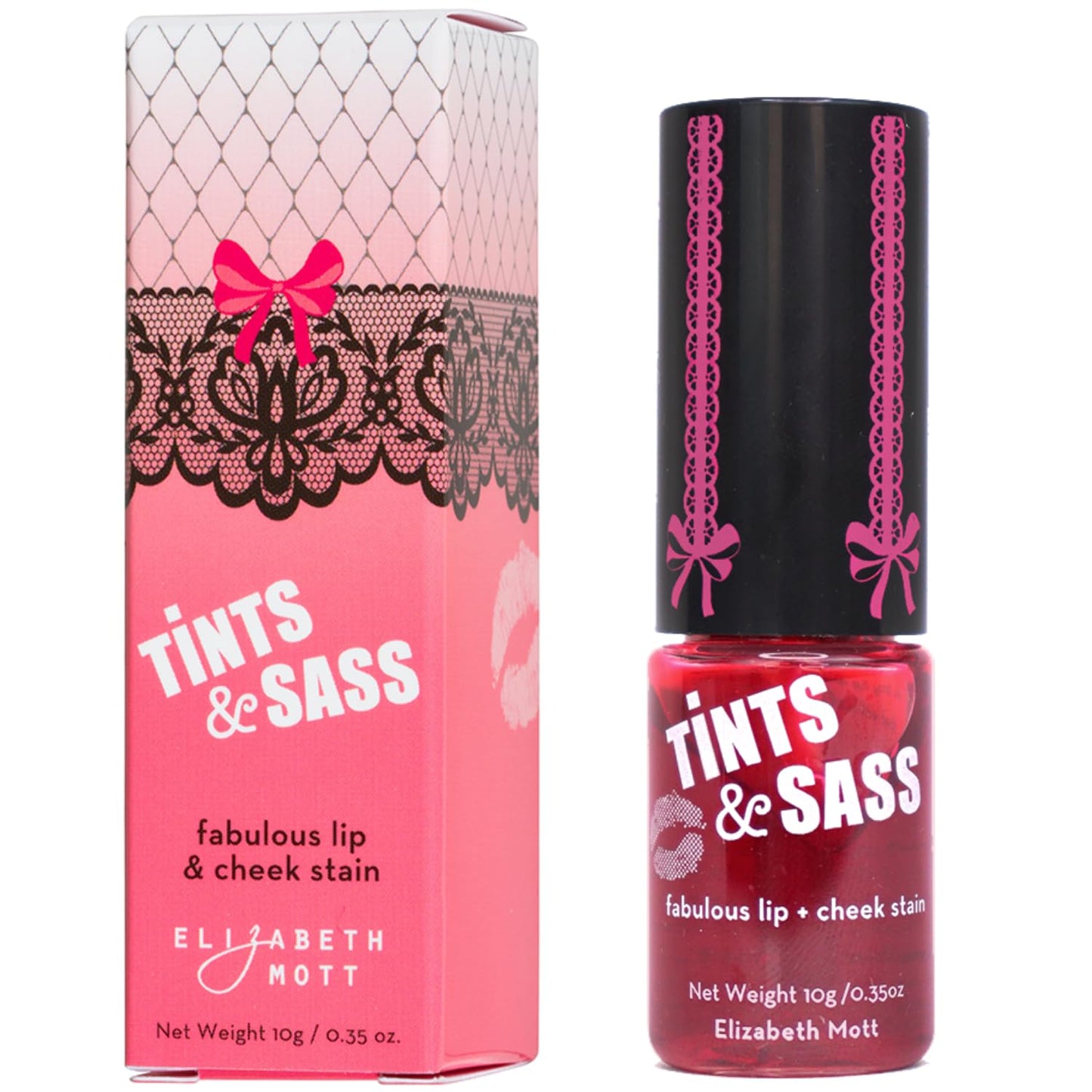 Elizabeth Mott Tints & Sass Rosy Lip Stain and Cheek Tint - Cruelty Free Lip and Cheek Tint For All Skin Types (10g/0.35oz)