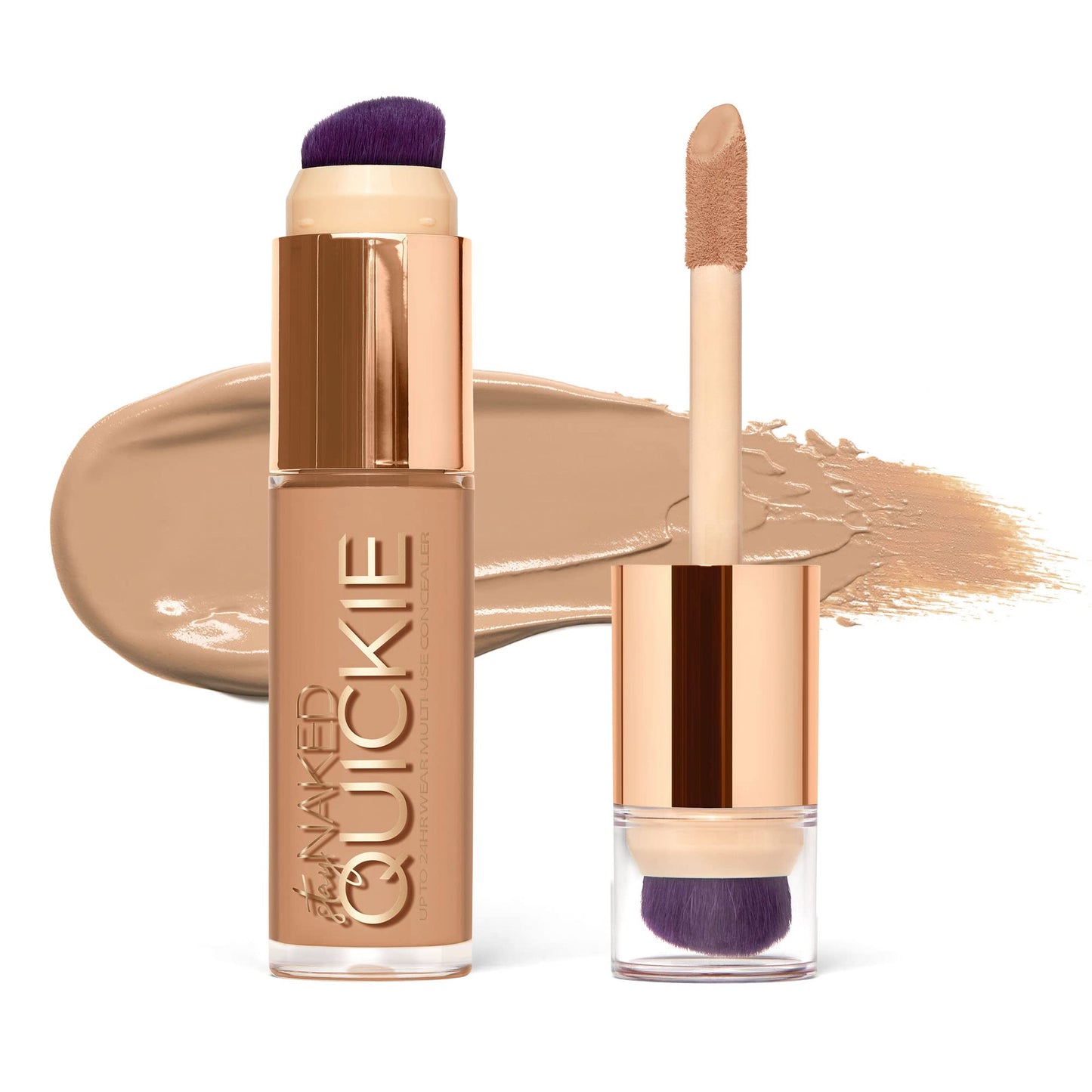 Urban Decay Quickie 24HR Multi-Use Full Coverage Concealer – Waterproof – Dual-Ended with Brush - Hydrating with Vitamin E - Natural Finish - Vegan & Cruelty Free - 30NN, 0.55 Oz