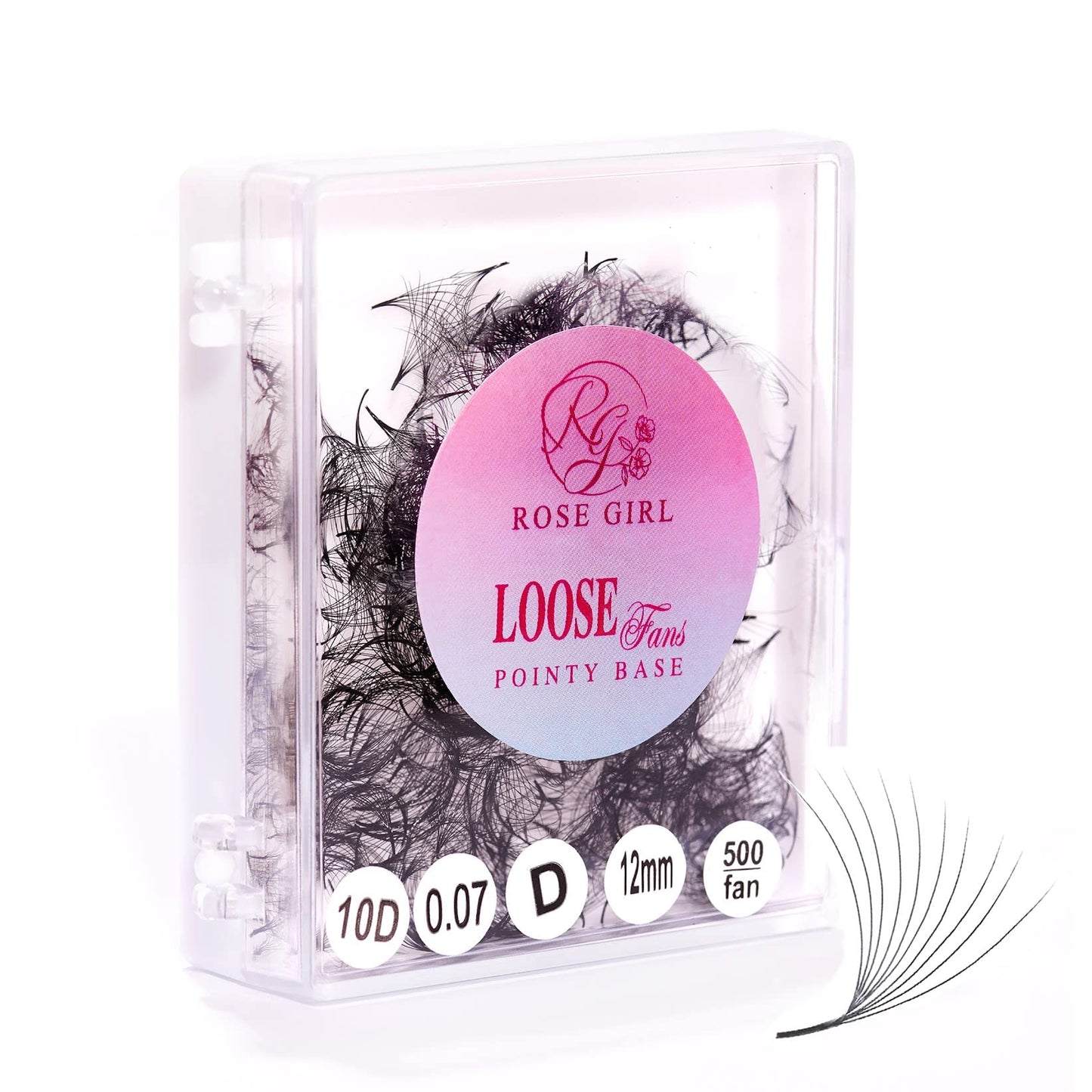 ROSE GIRL Loose Promade Fans - Natural Look Handmade Volume Eyelashes From 3D To 16D - C CC D DD Curl - False Lashes Extensions - Thickness 0.03~0.1 mm - 8~20 mm Length (10D-0.05-CC (11mm))