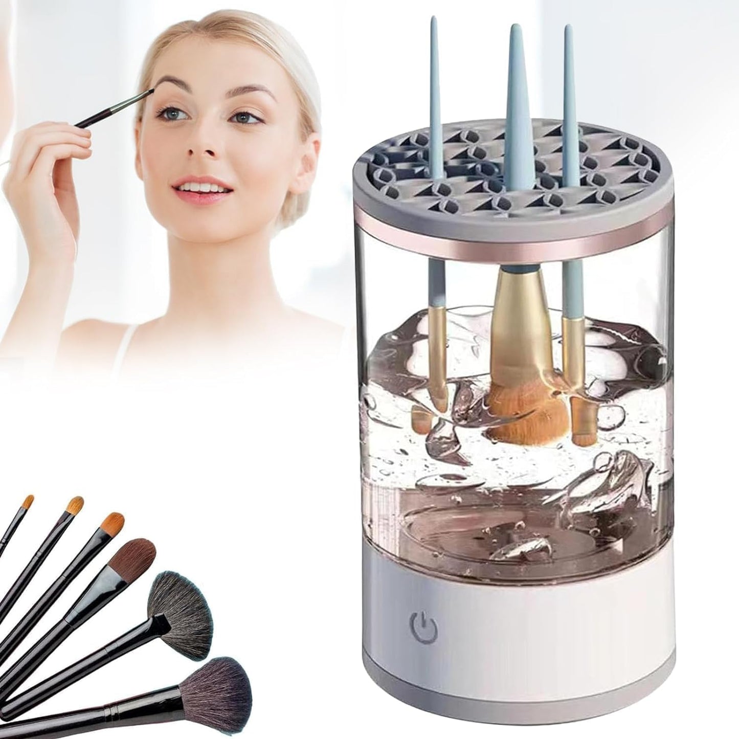 Makeup Brush Cleaner Makeup Brushes Machine with Brush Clean Mat USB Charge Cosmetic Brush Cleaner for All Size Beauty Makeup Brushes Girl Women Gift