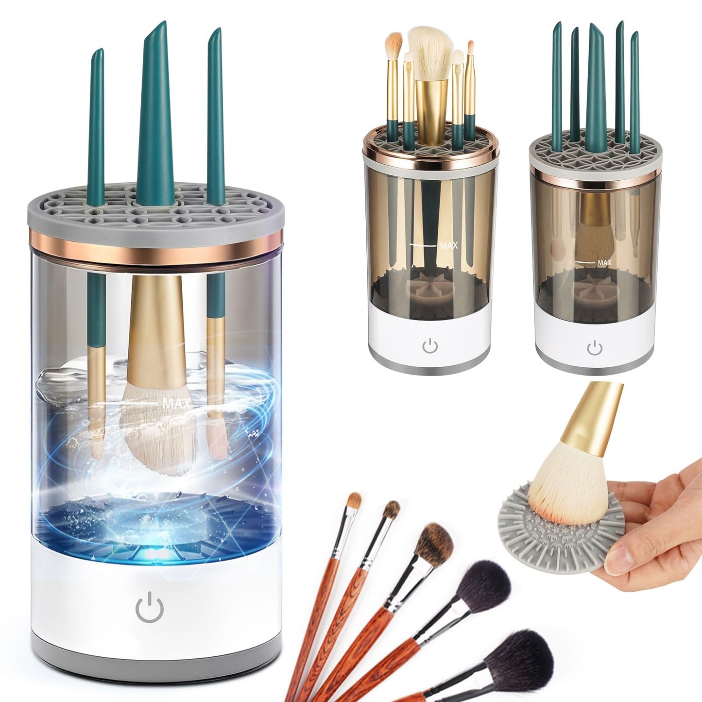 Makeup Brush Cleaner Machine, Electric Cosmetic Brush Cleaner, Makeup Brush Cleaner and Dryer for All Size Beauty Makeup Brush Set, Eyeshadow, Blush Brush, Great gifts for wife, girlfriend