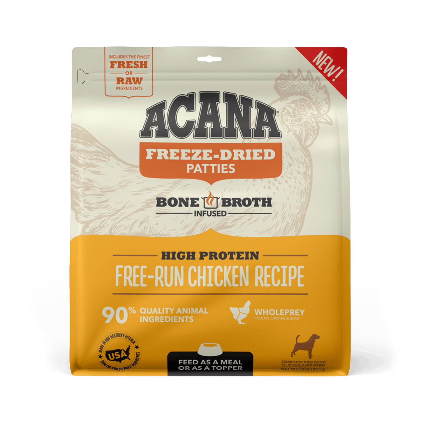 Acana Freeze-Dried Food Free-Run Chicken Recipe Patties for Dogs