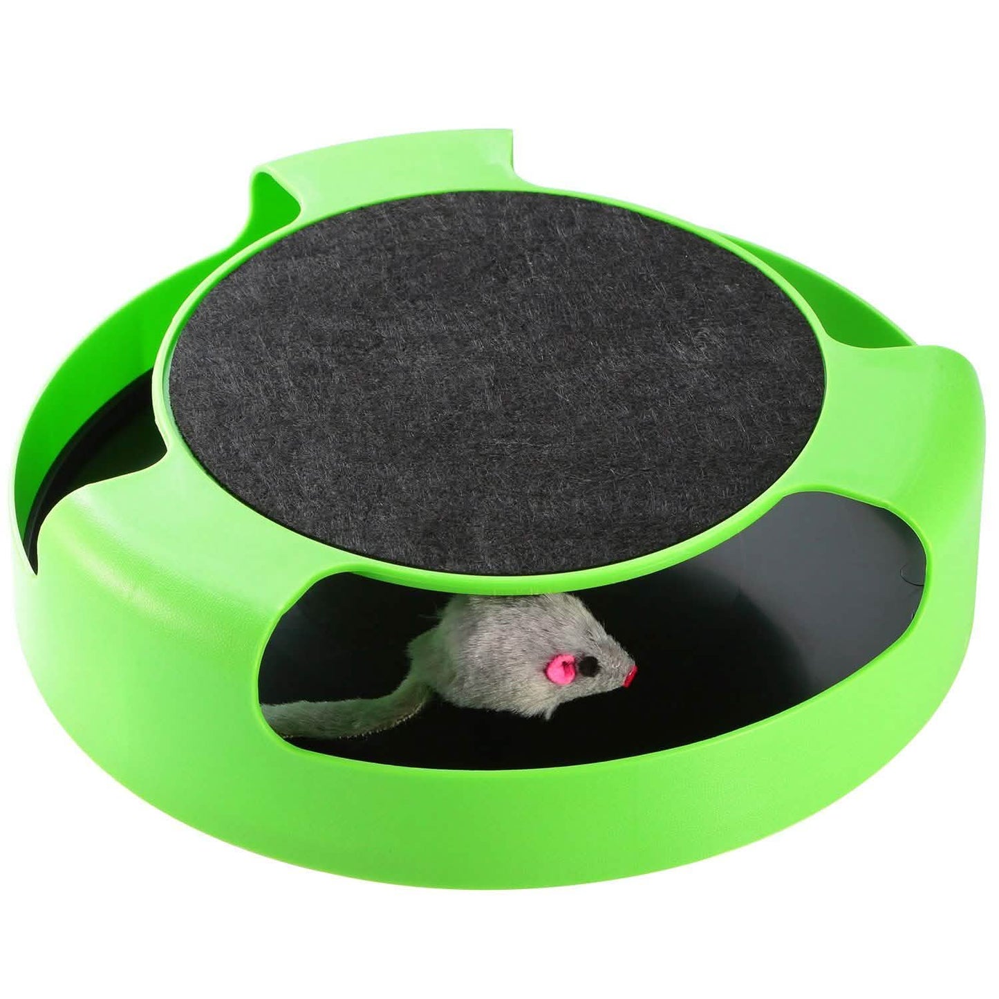 Cat Interactive Scratching Toy with Rotating Running Mouse