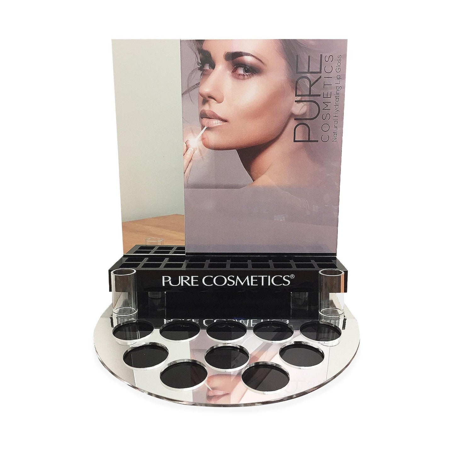 Makeup, Skin & Personal Care Pure Lano Mirror Push Button Lip Gloss Empty Display / 20 Count