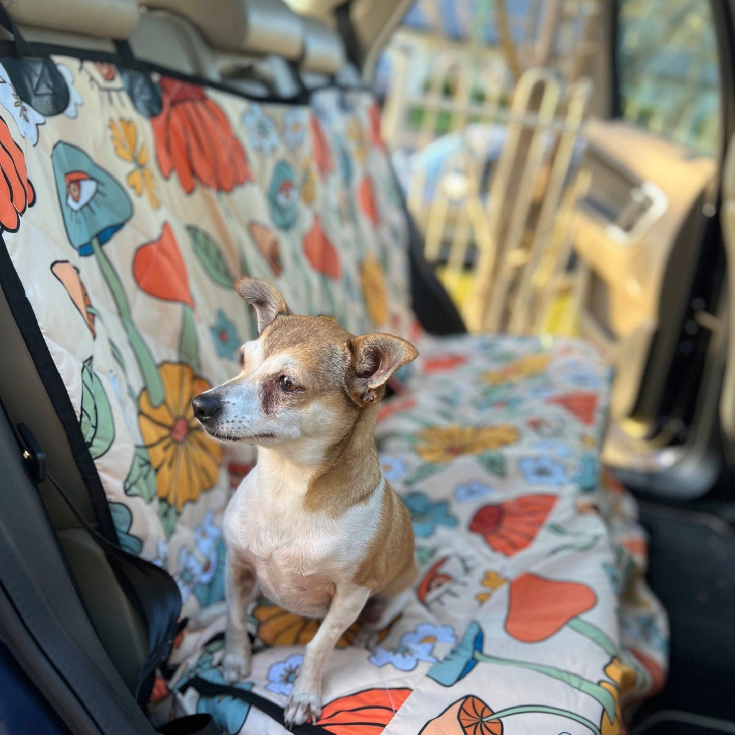 Hippie Mushroom Love Dog Car Seat Covers