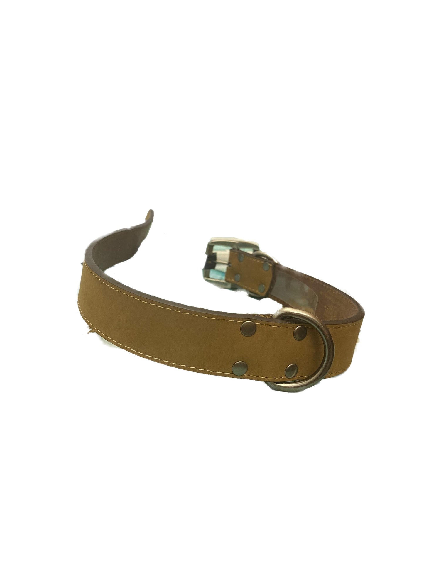 ZepPro Leather Crazy Light Brown Dog Collar