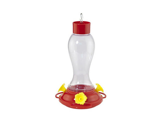 Audubon™ NA35237 Clear Shaped Bottle Plastic Hummingbird Bird Feeder, 18 Oz