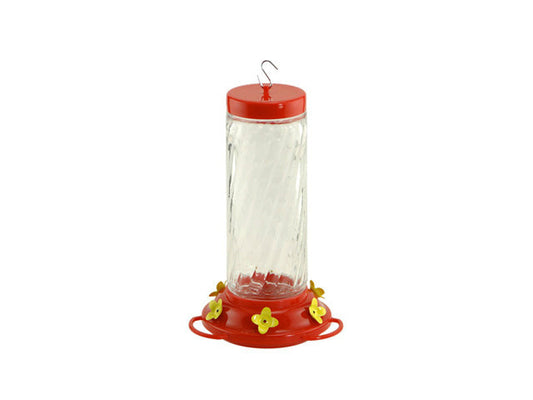Audubon™ NA35227 Clear Glass Swirl Optic Hummingbird Bird Feeder, 32 Oz