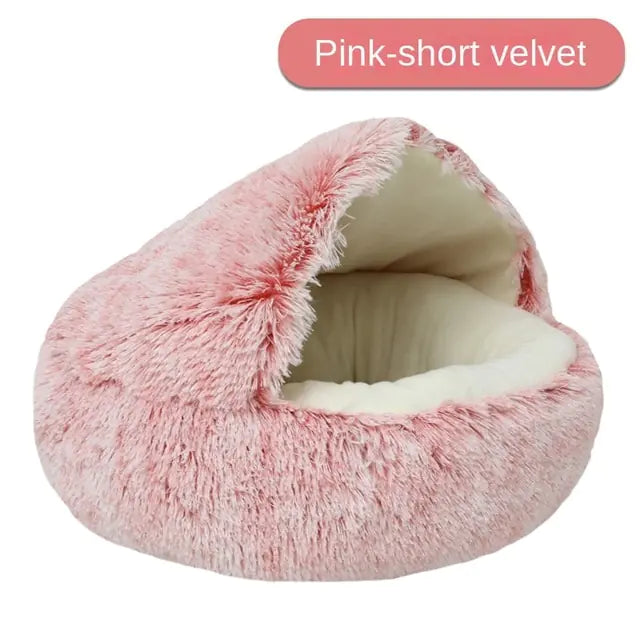 Plush Pet Bed Pink-Short Velvet Diameter 40cm