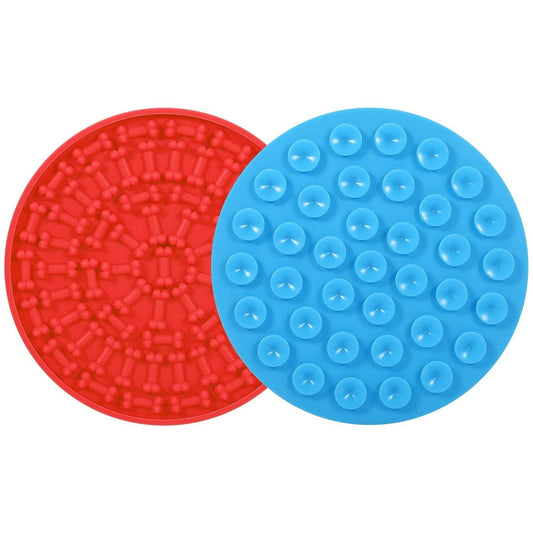 2-Pack: Dog Lick Pad Pet Shower Grooming Slow Feeder Distraction Mat