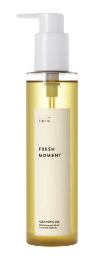 SIORIS Fresh moment cleansing oil 6.76 fl. oz, Organic green plum oil gently melts away makeup and daily dirt with moisturizing for senseitive skin, Korean Facial Cleanser