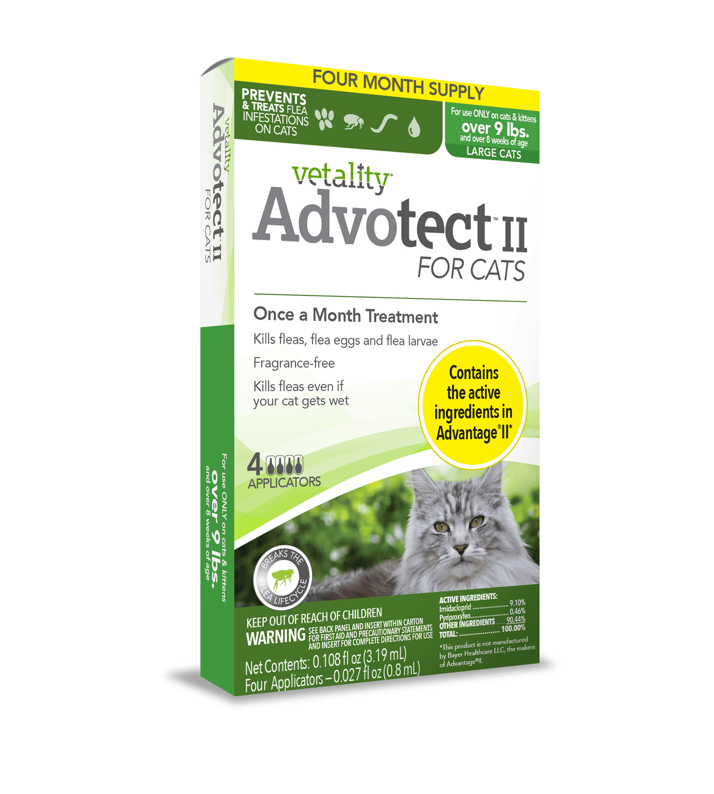 Vetality Advotect II Monthly Topical Flea and Tick Treatment for Large Cats
