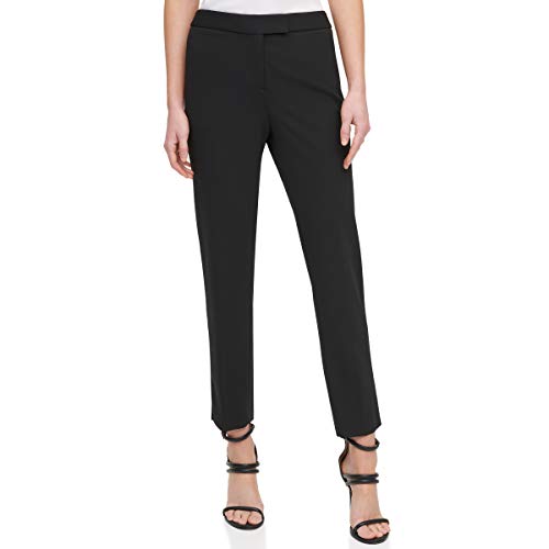 DKNY SPORTSWEAR Women's Missy Foundation Cropped Slim Dress Pants, Black, 14