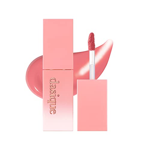dasique Juicy Dewy Tint (09 Peach Pudding) | Long-wearing Glossy Lip Stain, Non-sticky | Vegan, Cruelty-free