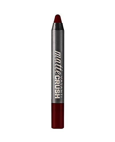 VASANTI Matte Crush Lipstick Pencil (Va Va Voom! - Dark Brown) - High Pigmented Waterproof Soft Matte Lip Liner Makeup Cosmetics