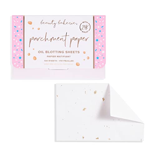 Beauty Bakerie Parchment Paper Oil Blotting Sheets for Face, Absorb Access Oil, Makeup Essentials for Oily Face, 100 Sheets