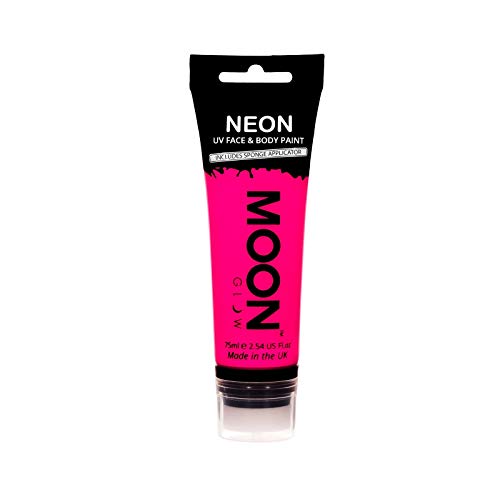 Moon Glow Supersize 2.54oz Blacklight Neon UV Face & Body Paint - Intense Pink - with sponge applicator