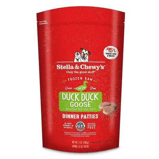 Stella & Chewy's Raw Frozen Duck Duck Goose Dinner Patties for Dogs