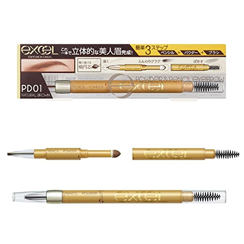 EXCEL Powder & Pencil Eyebrow PD01 natural brown