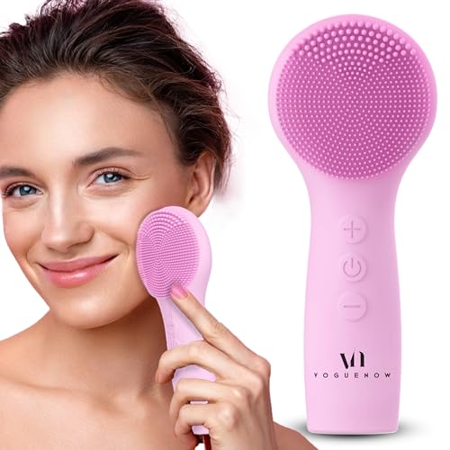 Facial Cleansing Brush - for Deep Cleansing, Gentle Exfoliating and Massaging - Waterproof and Rechargeable Face Cleanser Brush - Silicone Sonic Vibration Face Scrub Brush - Easter Gifts for Adults