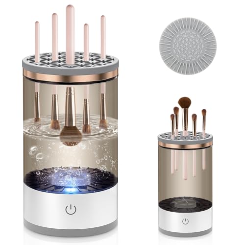 Cosmetic Brush Cleaner,Brushly Pro Makeup Brush Cleaner,Brushly Pro Electric Makeup Brush Cleaner Machine, Automatic Spinning Makeup Brush Cleaner Fit for All Size Makeup Brush