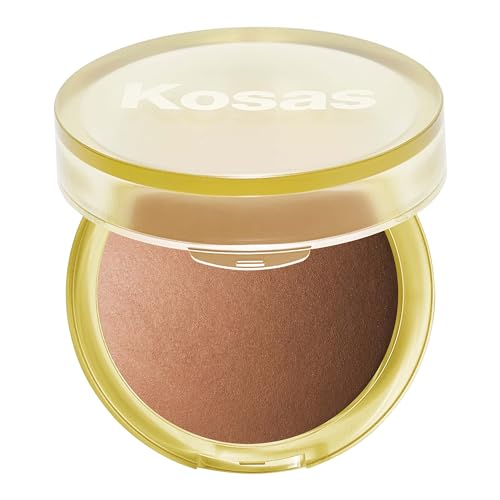 Kosas Sun Show Glowy Warmth Baked Bronzer - Contouring Powder for Cheekbones, Nose & Jawline - Enriched with Concentrated Fatty Acids - Talc-Free, Vegan & Hypoallergenic - Escape