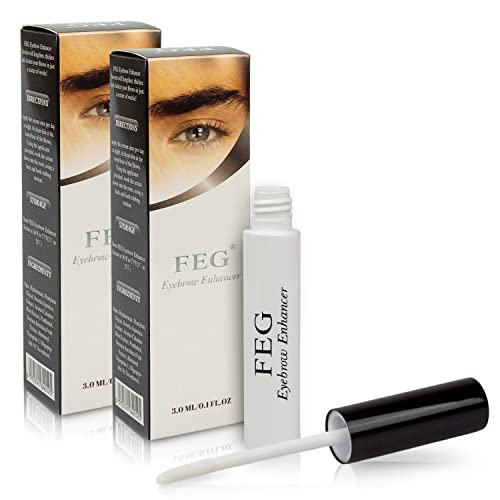 FEG Eyebrow Enhancer Growth Treatment Serum | Eyebrow Enhancing Serum to Help Lengthen, Thicken and Darken Your Eyebrows | Non-irritating and Safe for All Skin Types | 2 Pack