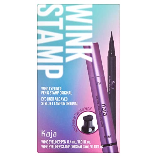 Kaja Winged Eyeliner & Pen - Wink Stamp | with Avocado Extract, Double-ended Wing, Smudge-Proof, Waterproof, Eye Irritation Tested
