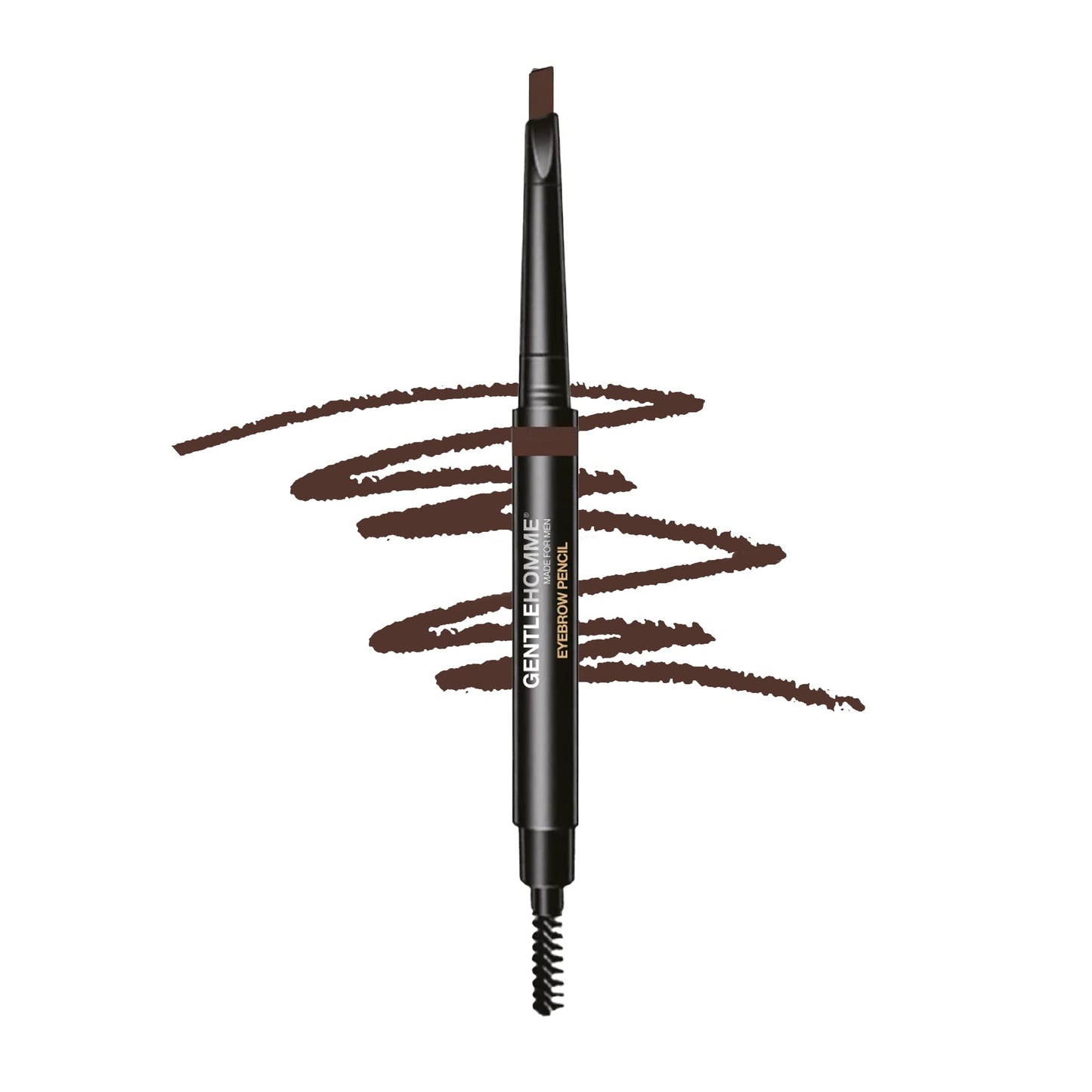Gentlehomme Mens Eyebrow Pencil Dark Brown, Easily Shape Define Fill Eyebrows and Beard, 2 in 1 brush and ultra-thin pencil, Waterproof Smudge Proof Sweatproof, Durable and Long Lasting (Dark Brown)