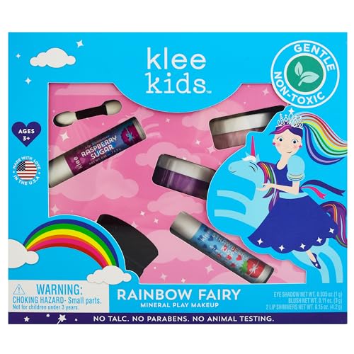 Luna Star Klee Kids Play Makeup Kit. Gentle and Non-Toxic. Kid-Friendly. Made in USA. (Rainbow Fairy)