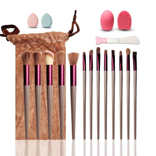 Makeup Brushes 17pcs Makeup Tool Kit, Makeup Brush, Facial Mask Brushes, Scrubbers, and Mini Finger Makeup Powder Puff