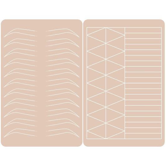 3 pcs Thicken Two sides Microblading Practice Silicon Skin Perfect for Permanent Makeup and Microblading Nano brows ombre brow practice (Two sides-3pcs)