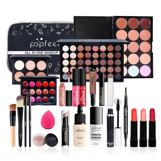 All in One Makeup Kit Makeup Kit for Women Full Kit Multipurpose Makeup Kit-Makeup Brush Set,Eyeshadow Palette,Lip Gloss Set, Makeup Bag,Eyebrow Pencil,Mascara and Face Makeup