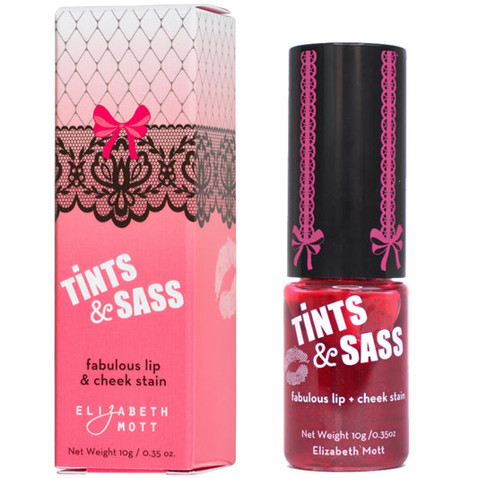 Elizabeth Mott Tints & Sass Rosy Lip Stain and Cheek Tint - Cruelty Free Lip and Cheek Tint For All Skin Types (10g/0.35oz)