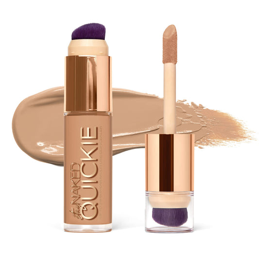 Urban Decay Quickie 24HR Multi-Use Full Coverage Concealer – Waterproof – Dual-Ended with Brush - Hydrating with Vitamin E - Natural Finish - Vegan & Cruelty Free - 30NN, 0.55 Oz
