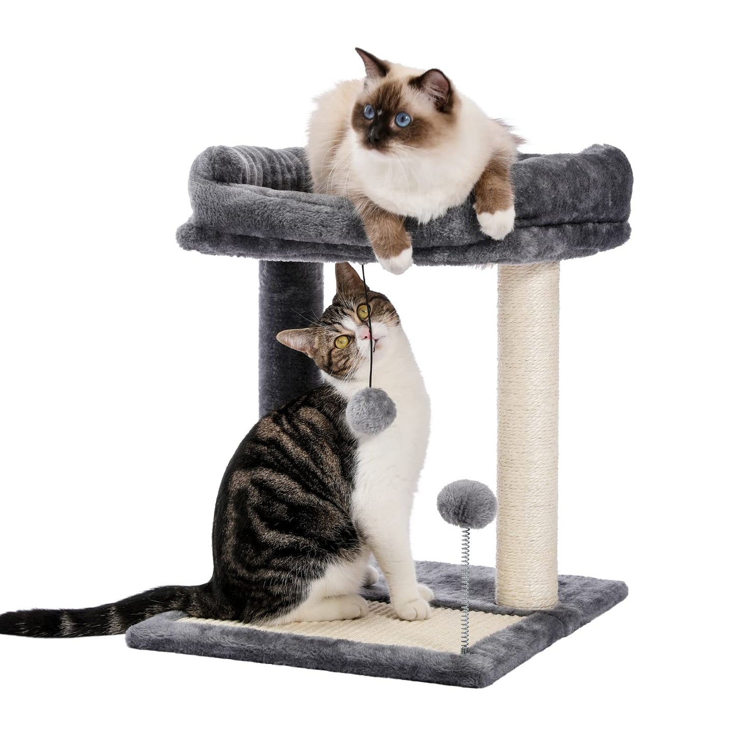 Cat Scratching Post Bed, Featuring with Soft Perch Sisal-Covered Scratch Posts