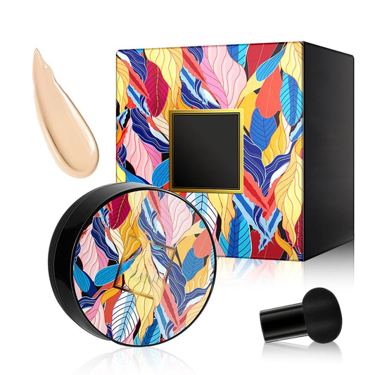 ZiTour Mushroom Head CC Cream, 2024 New mature skin cover Wrinkles Waterproof Makeup Foundation Moisturizing Concealer Long Lasting Full Coverage (Natural)