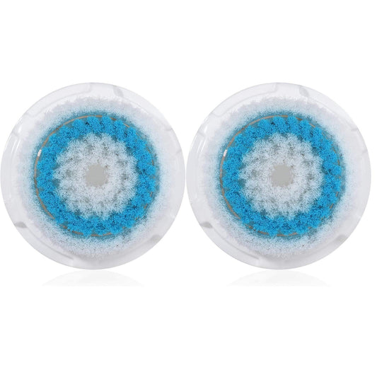 Replacement Facial Cleansing Brush Heads, Facial Cleansing Brush Head, Exfoliator Facial Brush Heads, for Acne Prone, Clogged and Enlarged Pores Sensitive Skins (Blue/2 Pack)