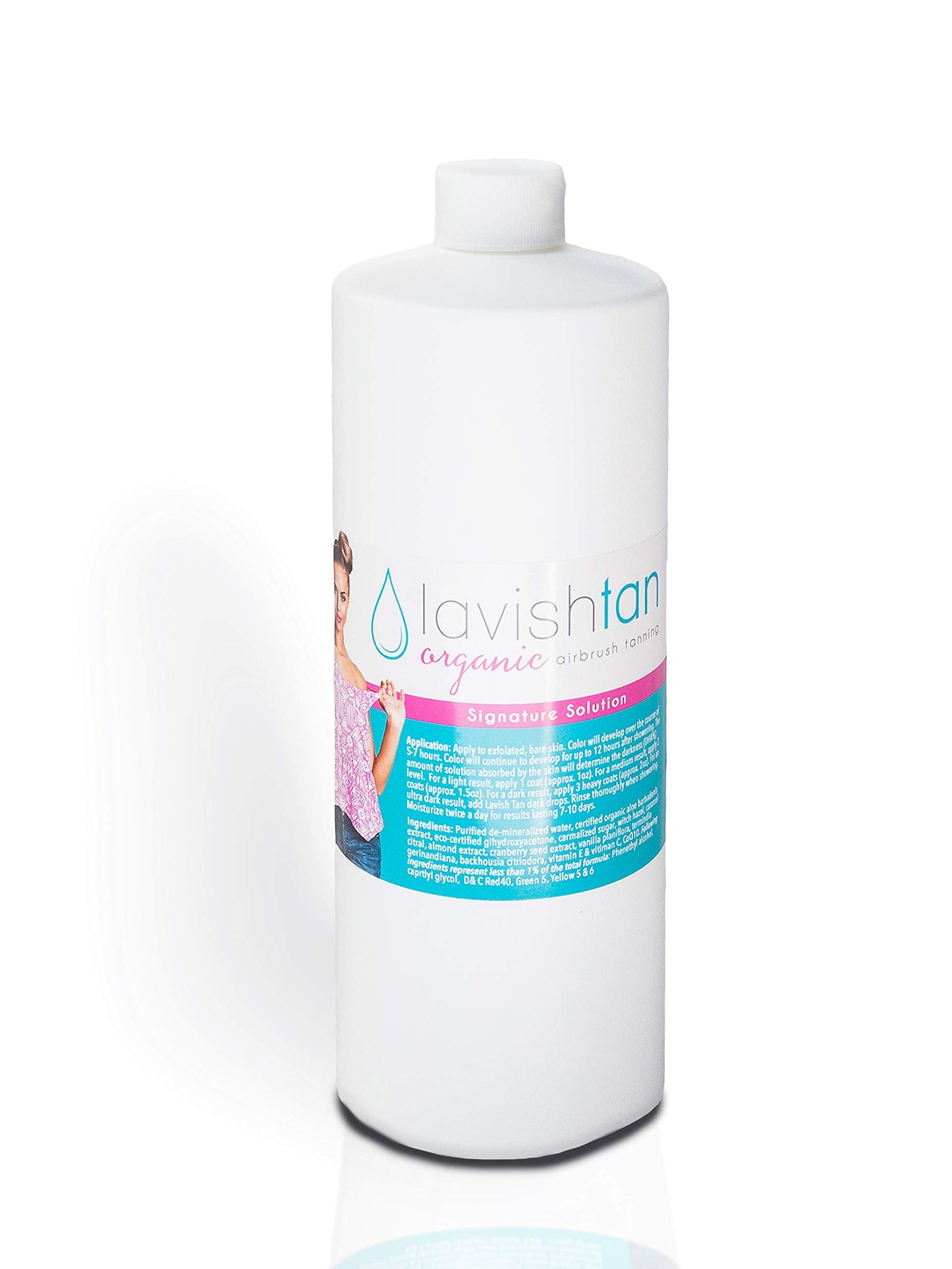 Best Organic Sunless Airbrush Spray Tan Solution - Bronzed, Sun-kissed Customized Medium, Light, or Dark Natural Color - Voted #1 in U.S.A. - 32oz