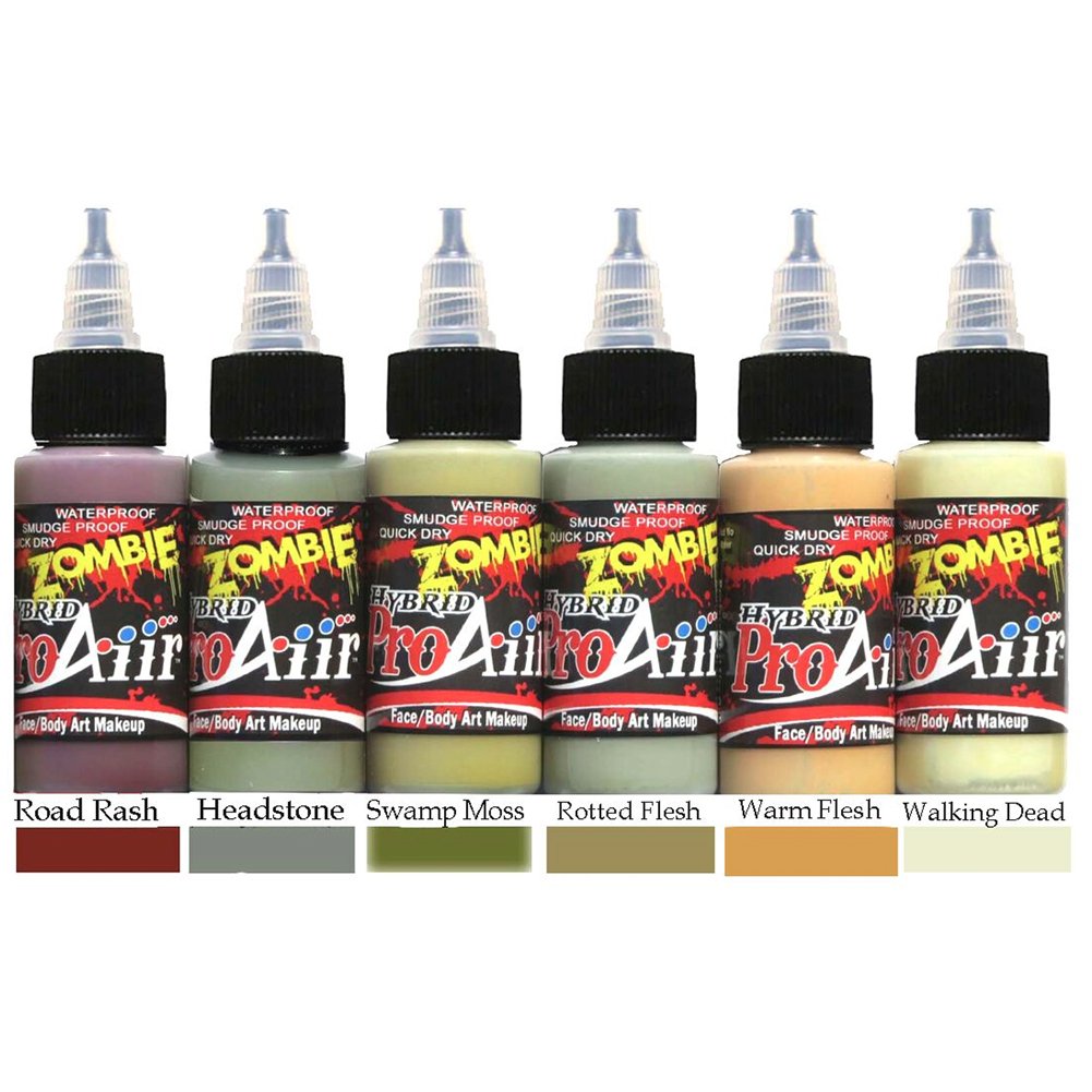 ProAiir Face and Body Painting Makeup - 6 Zombie Colors - 1 oz (30ml)