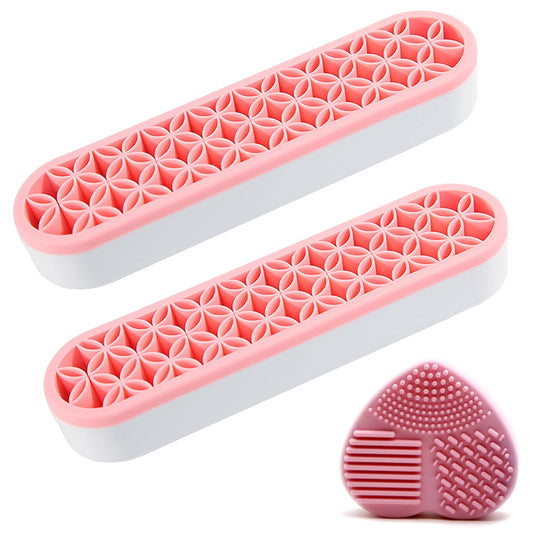 MaehSab 3 Pack Silicone Makeup Brush Holder Set, Multi-Purpose Cosmetic Storage Box Desktop Organizers for Makeup Brush, Painting Brush and Craft