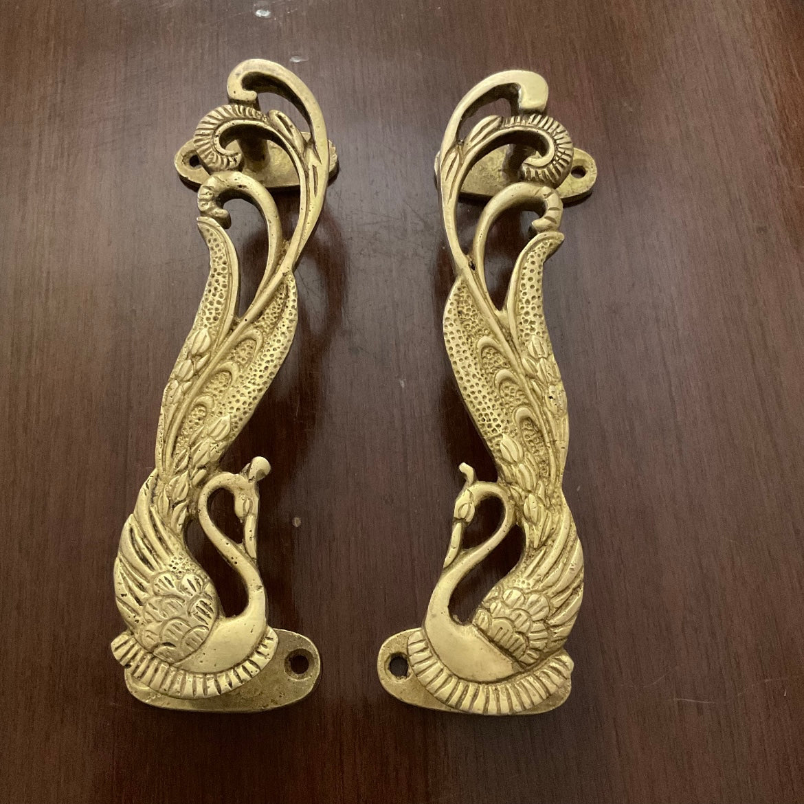Brass Peacock Door Handle (Set of 2) - Home Decor
