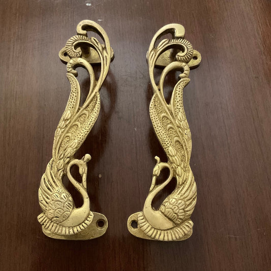 Brass Peacock Door Handle (Set of 2) - Home Decor
