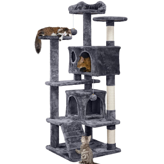54in Cat Tree Tower Condo Furniture Scratch Post for Kittens Pet House Play