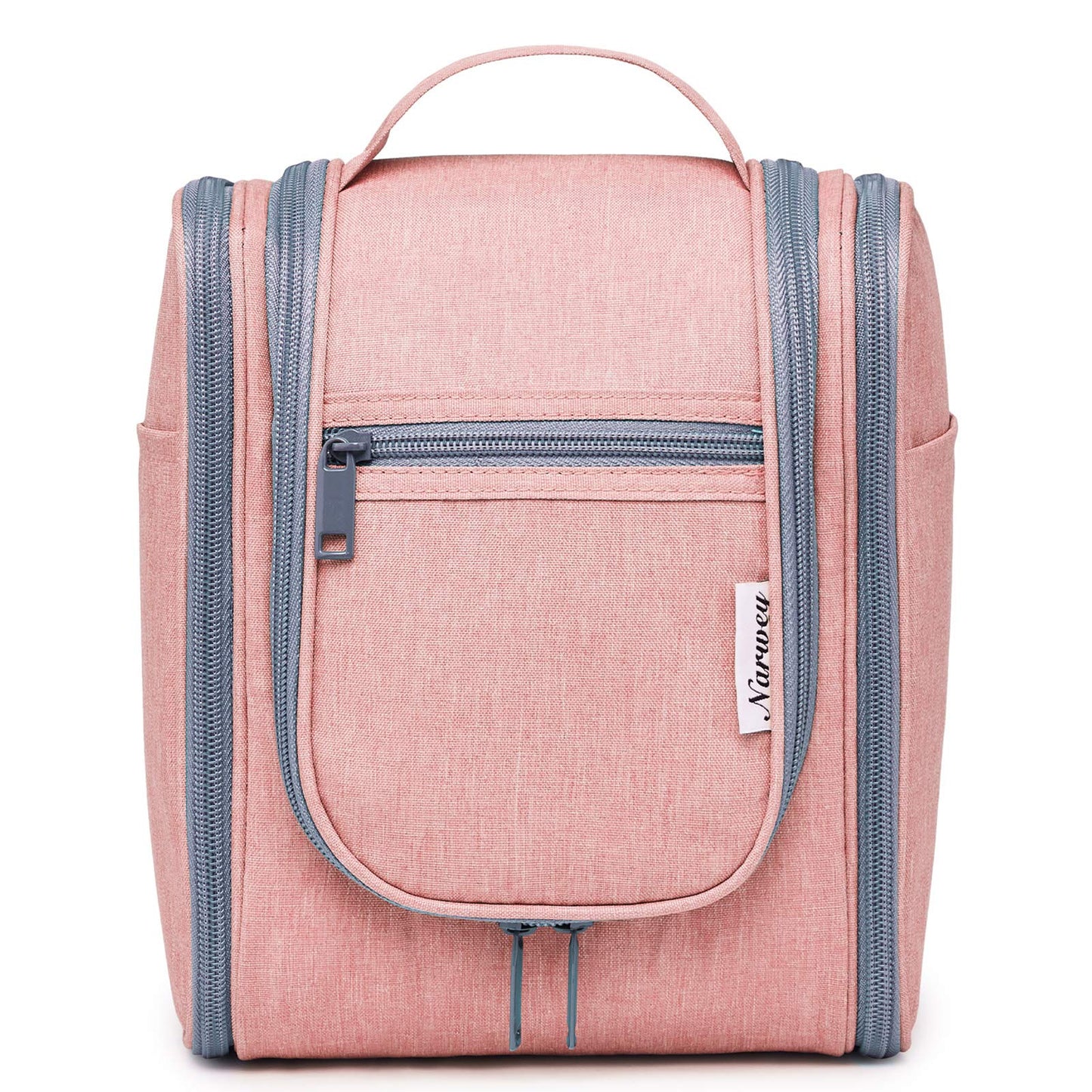 Narwey Hanging Toiletry Bag Women Travel Makeup Bag Organizer Toiletries Bag for Travel Size Essentials Accessories Cosmetics (Medium, Pink)