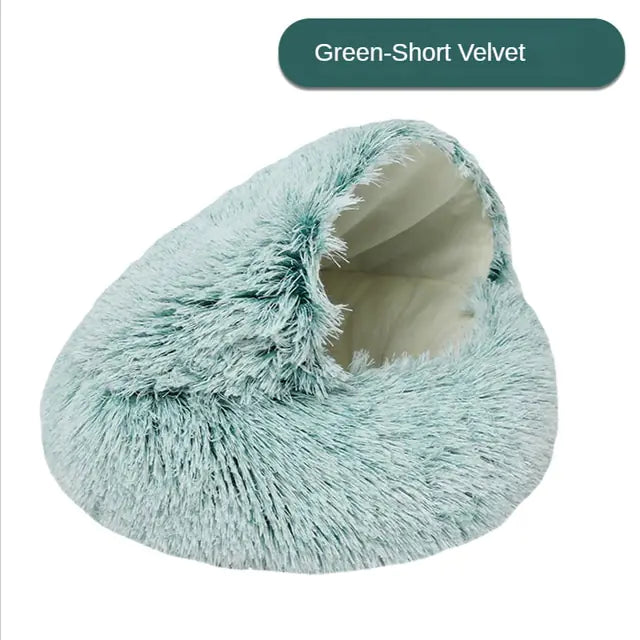 Plush Pet Bed Green-Short Velvet Diameter 50cm